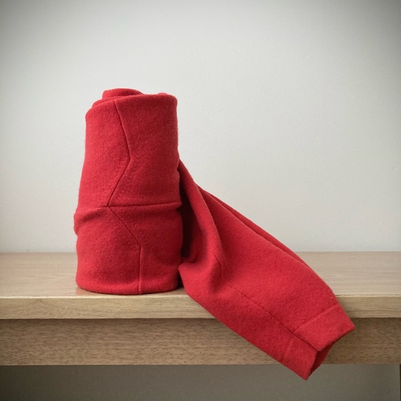 joodito 100% cashmere origami boro sweater scarf wrap cowl shawl winter warm red - Picture 7 of 9